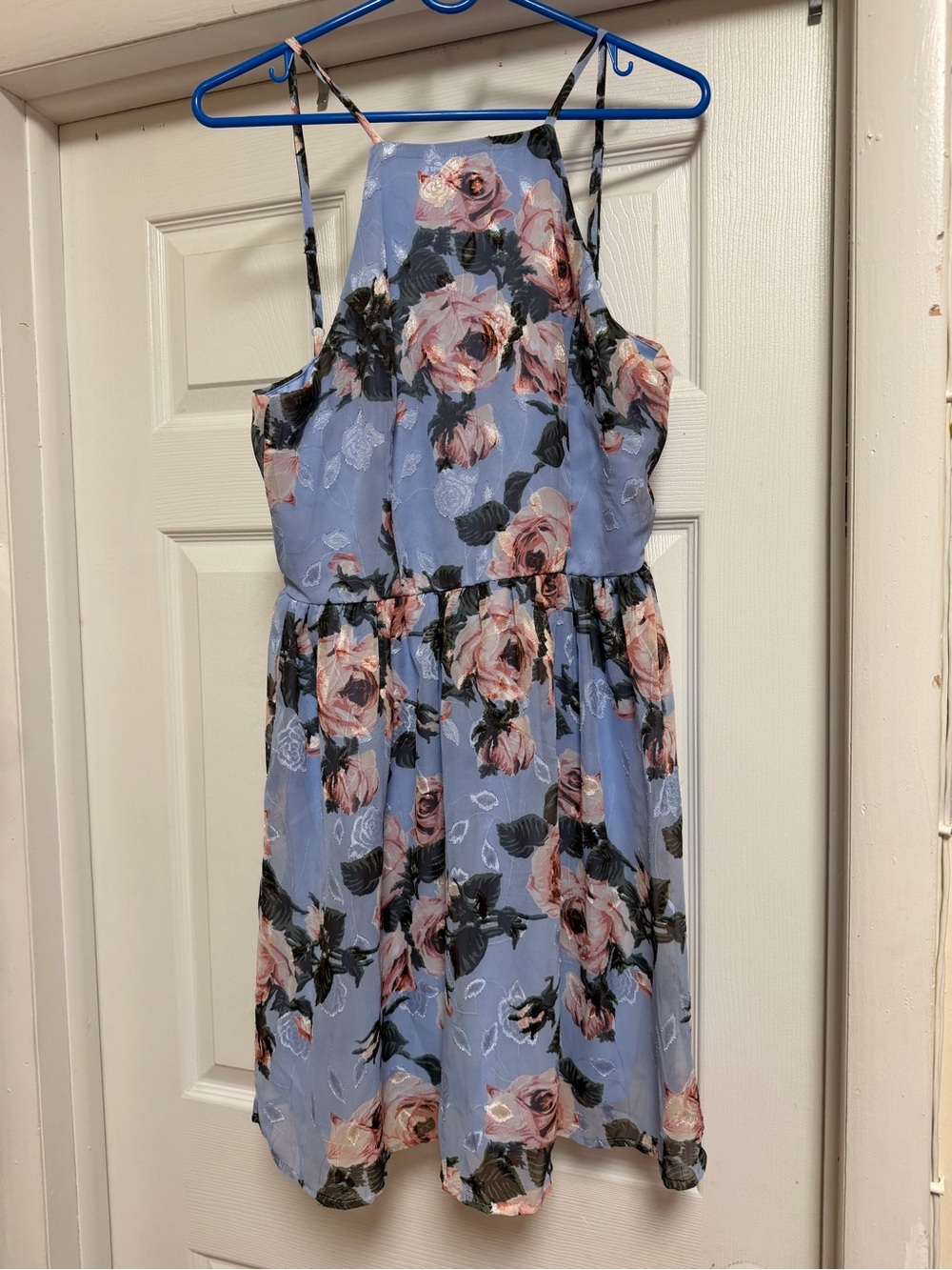 NWT Francesca’s x Miami Blue Pink Floral Mini Dress Tie Back Medium M